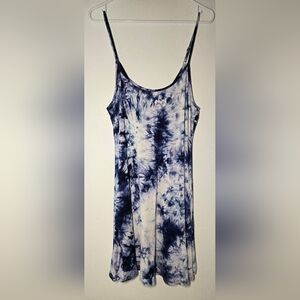 Tie Dye Swing Dress with Adjustable Straps - XL